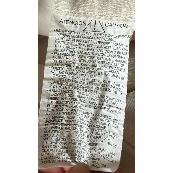 ZARA High Waisted Denim Midi Skirt Cream Slit Size XS - Image 3