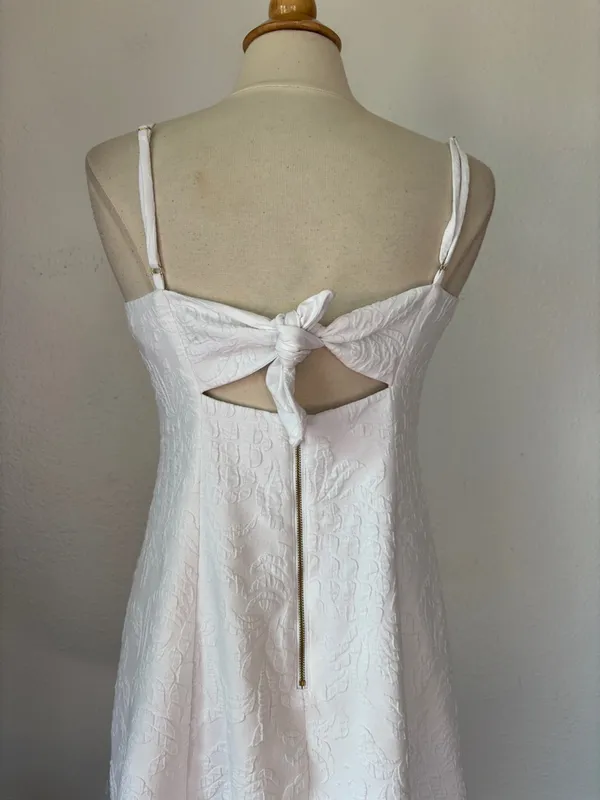 Solid White Lilly Pulitzer Crochet Bow Back Summer Dress - Image 5