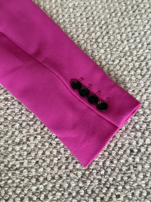 Zara Hot Pink Oversized Blazer Single Button Women’s Size Small Tailored Jacket - Image 10