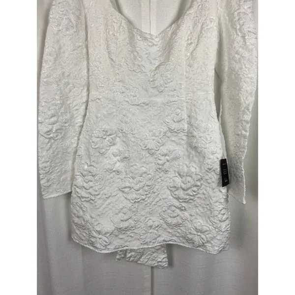 Lulus White Jacquard Elevated Icon Mini Dress Sz.M NWT - Image 8