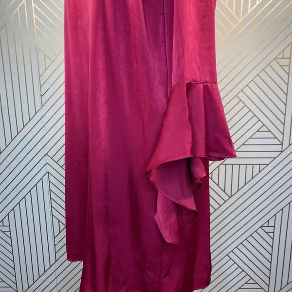 Bar III Bell Sleeve Ruffled Shift Dress‎ in Berry - Image 7