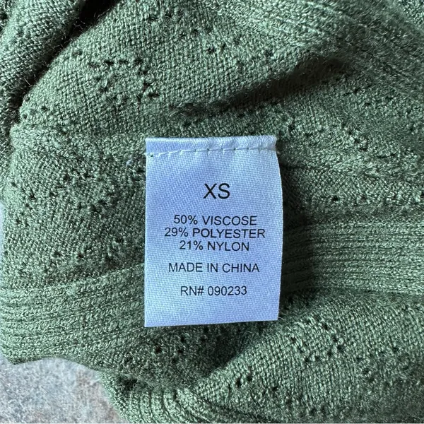 PacSun Beverly and Beck Zinnia Pointelle Lace Sweater T-Shirt Olive Green Size XS - Image 6