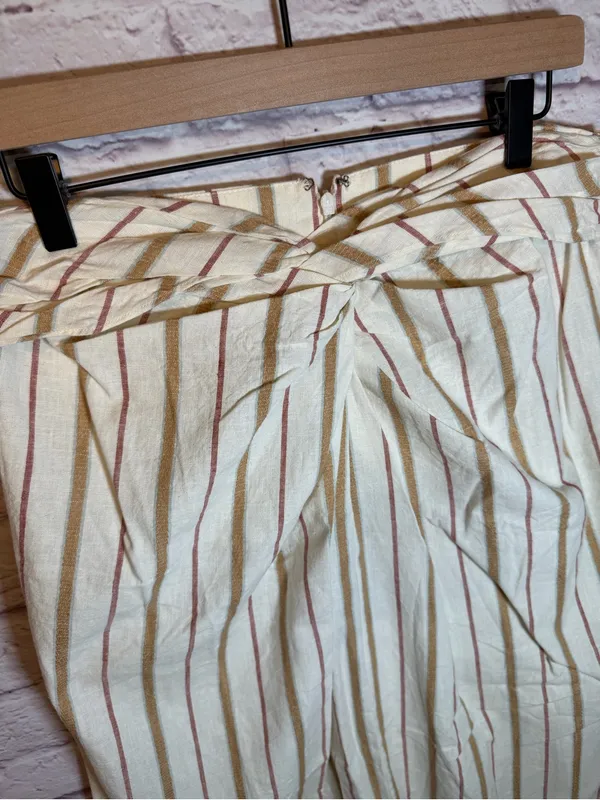 Madewell Twist-Front Sarong Midi Skirt‎ in Stripe women’s size 10 - Image 3