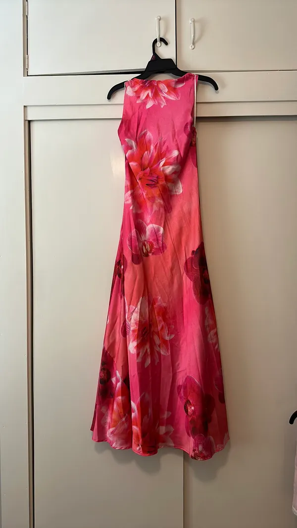 Paper Heart Pink Flower Cowl Neck Dress - Image 3