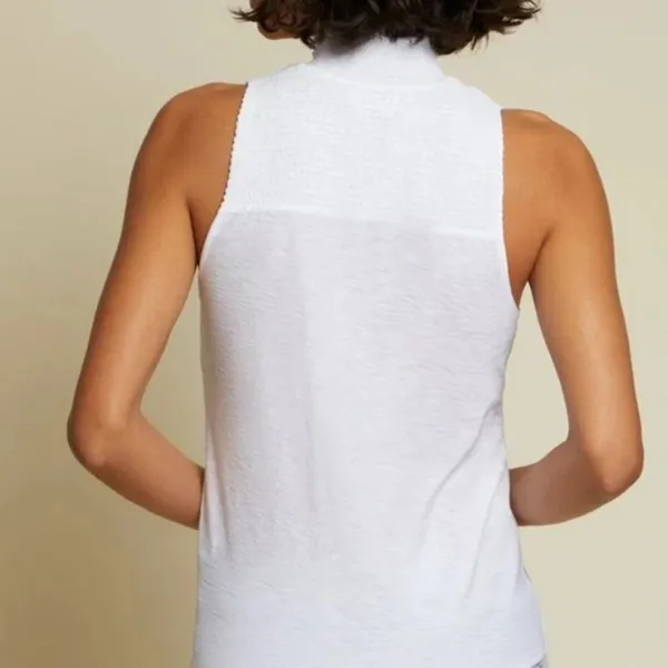 Nation LTD - Posey High Neck Snap Tank in White - Image 2