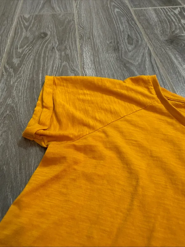 Scout womens' Short Sleeve raw edge 100% cotton Tee Mustard Yellow XS Like new - Image 3