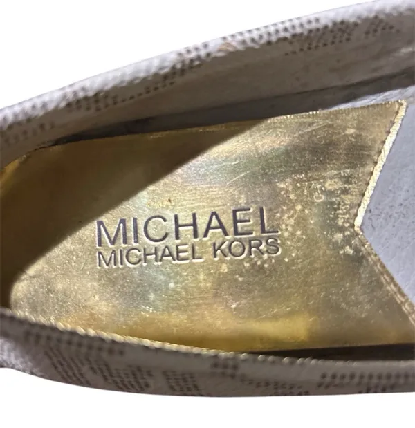 Michael Kors MK Logo Vanilla Gold Signature Slip On Flats Sz 7M Ballet - Image 5