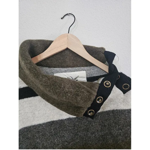 Anthropologie Tabitha Poncho Sz Med Wool Sweater Lagenlook Boxy Casual‎ - Image 7