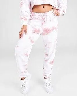Pink Soda Pink & White Tie Dye Joggers - Image 2