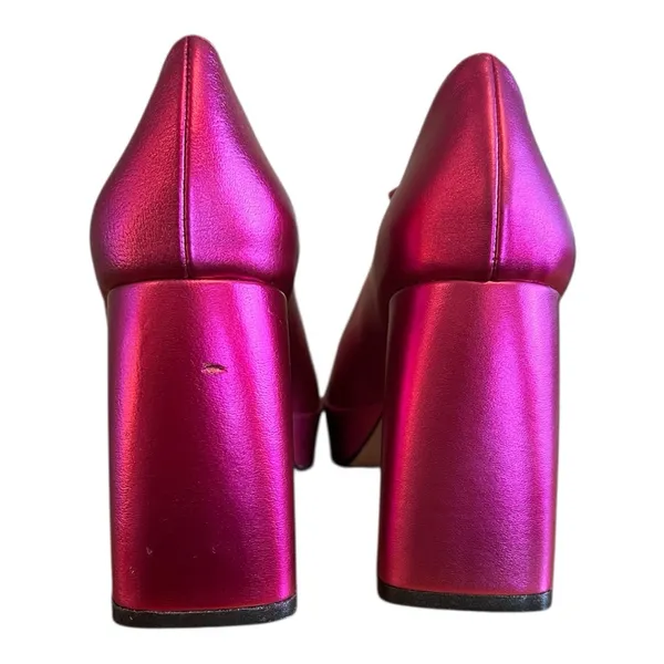 Lisa Vicky Notice Mary‎ Jane Platform Pump Metallic Pink Finish Women's Size 6 M - Image 11