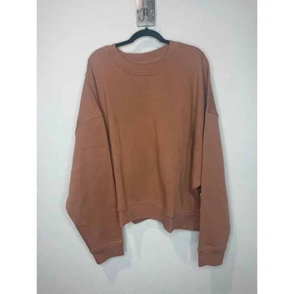 Amazon Essentials Women 6X Oversized Fleece‎ Crop Sweatshirt light brown - Image 2