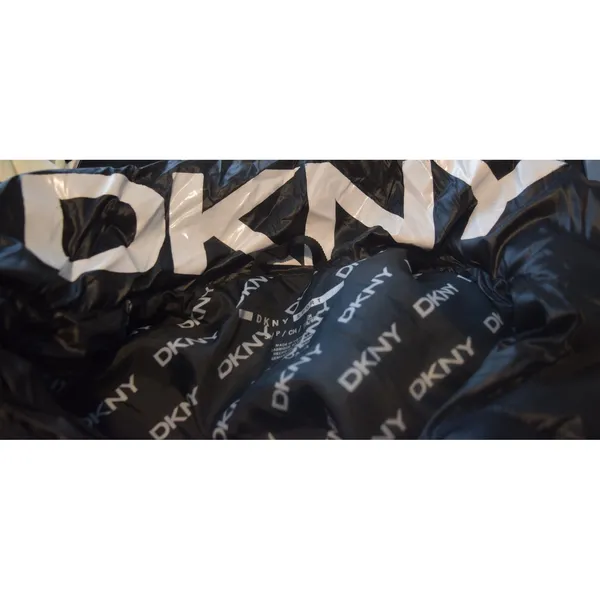 DKNY Sport Black Puffer Jacket Sorona Fill Quilted Stand Collar‎ Women Size S - Image 8
