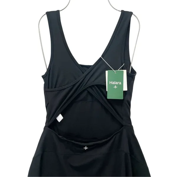NWT Halara SoftlyZero Easy Peazy Active Dress Black Built-In Shorts Size XS NEW - Image 9