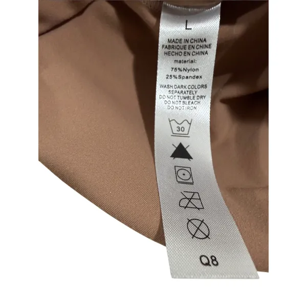 AOXJOX Deep V Twist Front Crop Yoga Top Brownie L NWOT - Image 2