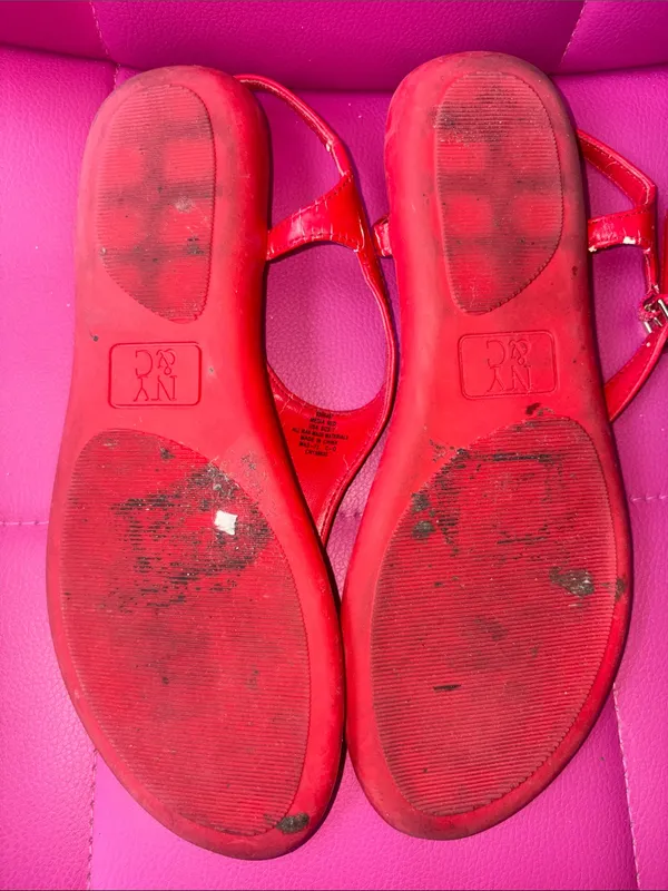 New York & Company Thong Sandals Red Size 7 - Image 3