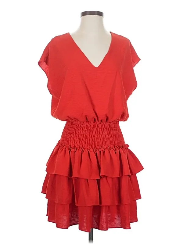Red Smocked Dress Boutique Dress - Image 4