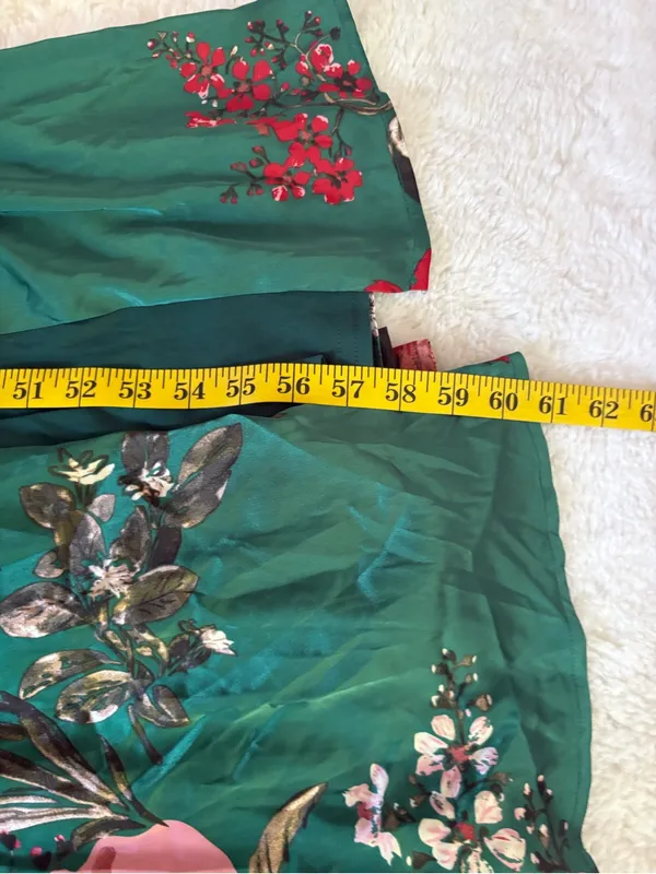 Lulus Still the One Emerald Green Floral Print Satin Maxi Dress Size Large NWT - Image 8