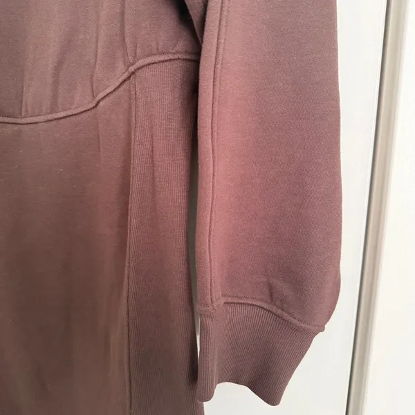 lululemon Scuba Long-Sleeve Dress Size 10 Espresso Brown Fleece Sweatshirt NWOT - Image 6