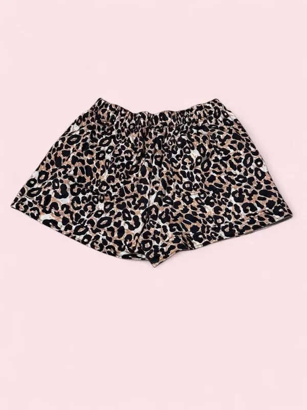 Leopard Print Lounge Shorts - Animal Print - Image 2