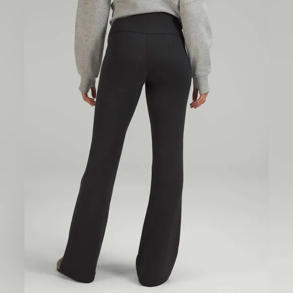 Lululemon Brushed Softstreme Ribbed Zip Flared Pant 32.5" Black.  Size 2 - Image 2