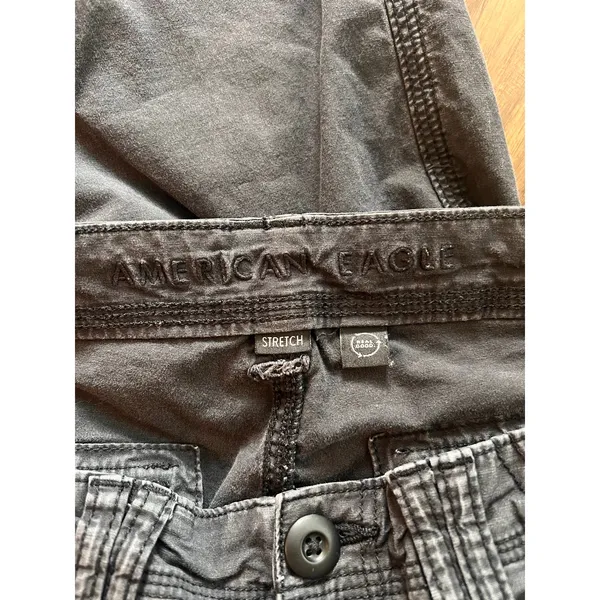 American Eagle Snappy Stretch Baggy Cargo Pants Charcoal Gray - Image 4