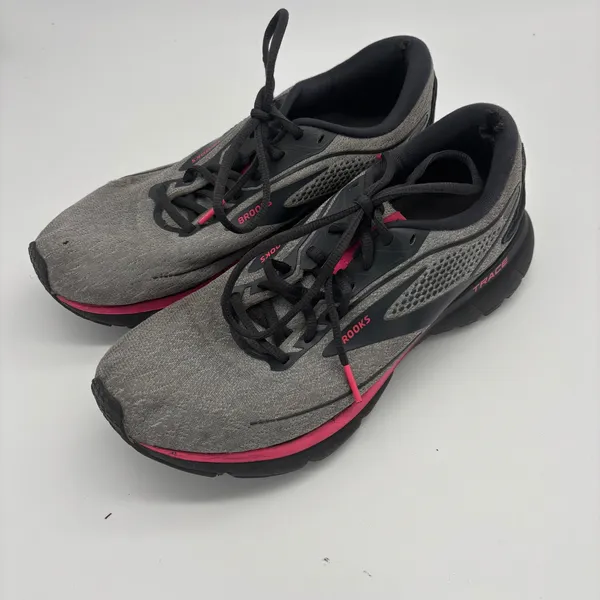 Brooks Trace Women Running Shoes Grey Pink Size 9.5 - Image 2