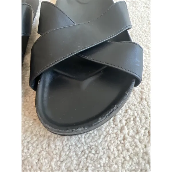 Birdies The Robin Slide Sandals Shoes Black Leather Festival Boho Beach - Image 3