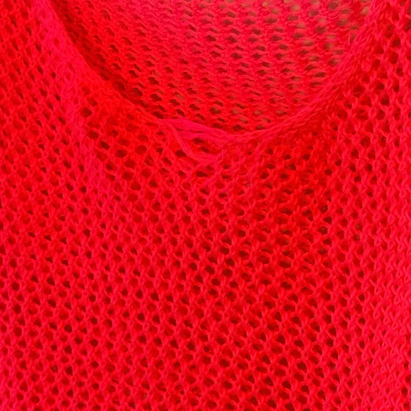 Women’s Crochet Hallowed Out Pink Sweater/ Cover Up Size Small - Image 7