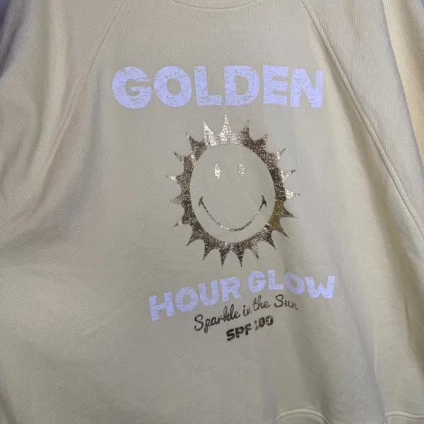 Aerie Golden Hour Glow Graphic Oversized Crewneck Sweatshirt size XL Beachy - Image 4