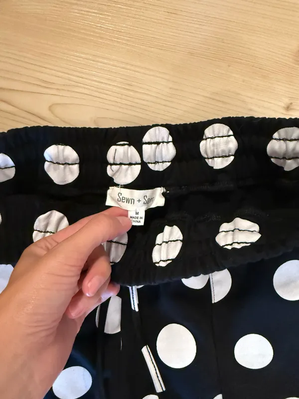 Black and white polkadot pants set Size M - Image 4