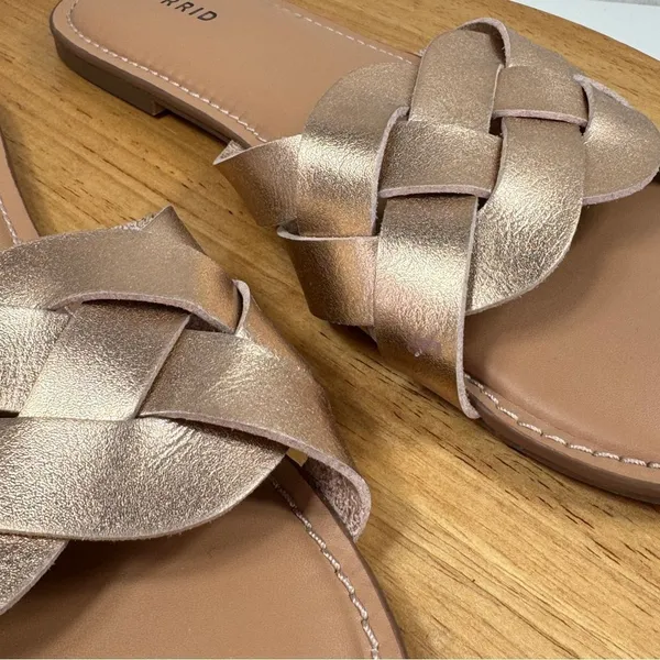 Torrid Braided‎ Strap Slide Sandals Rose Gold 10.5W - Image 7