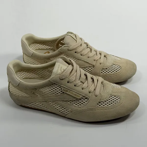 Sam Edelman Size-8M Womens Tobi Ecru Suede Mesh Sneakers - Image 9