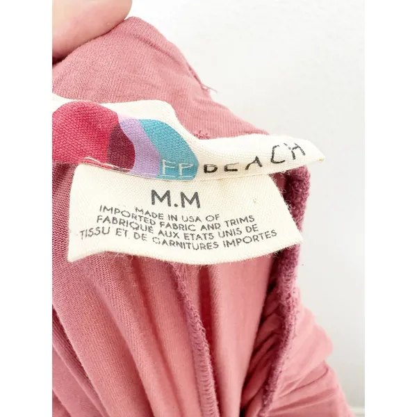 Free People Beach Dani Convertible Jumpsuit Size Medium Pink Maeve Wide Leg Boho - Image 6