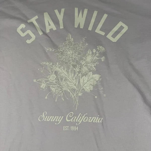 Old Navy Shirt Womens Large Purple Stay Wild Sunny California Graphic Tee Top - Image 7