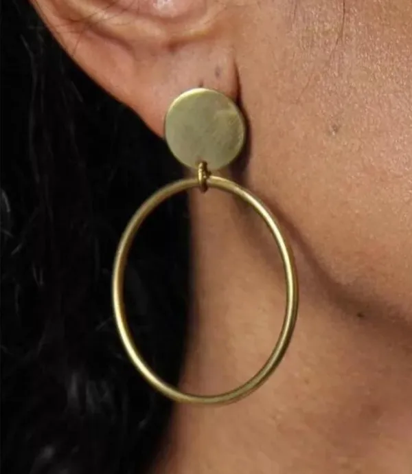 Gold Plated Hoop Earrings - RGN - Image 2