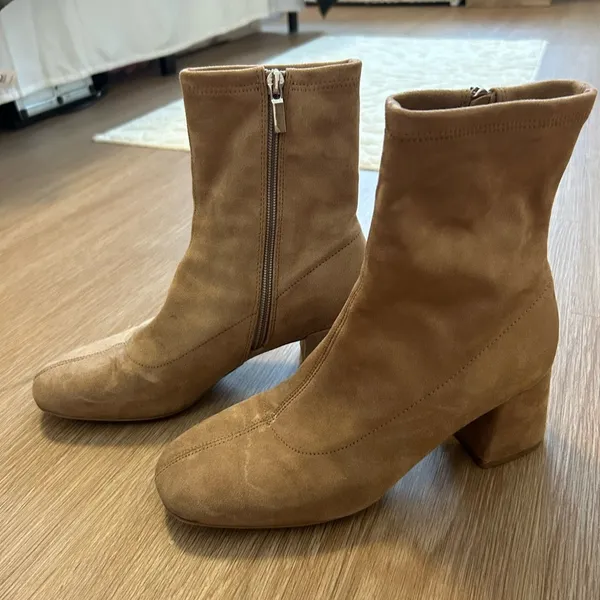 a new day Tan Suede Heeled Boots - Image 2