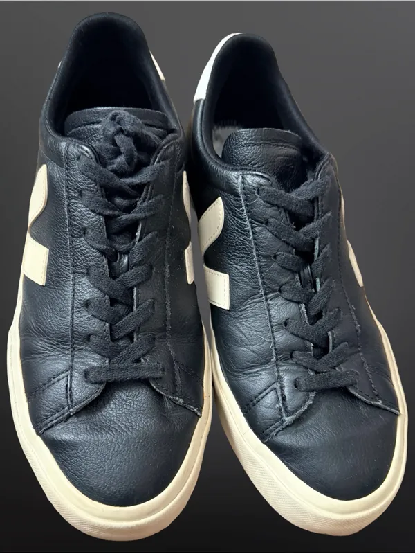 VEJA Campo Black & White Leather Sneakers — Women’s 10 - Image 7