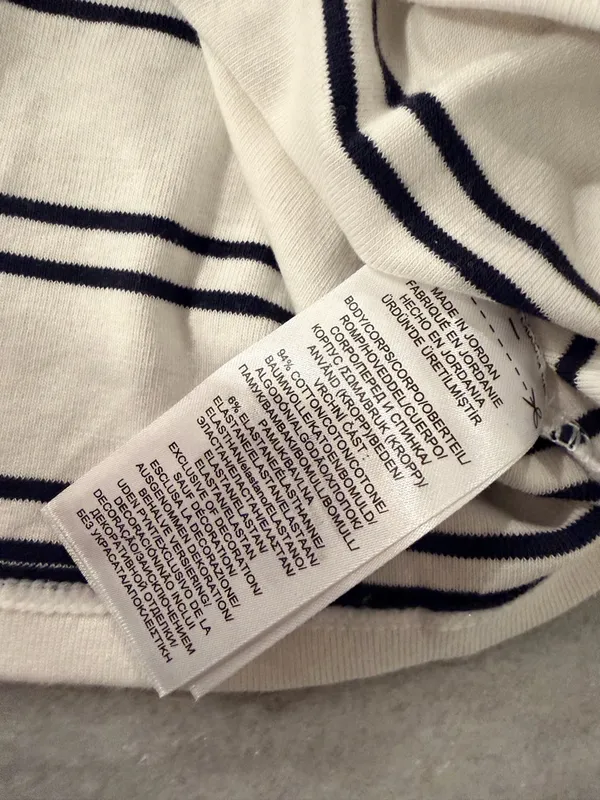 NWOT LRL Ralph Lauren Striped Knit Top Navy White Short Sleeve Stretch Classic - Image 10
