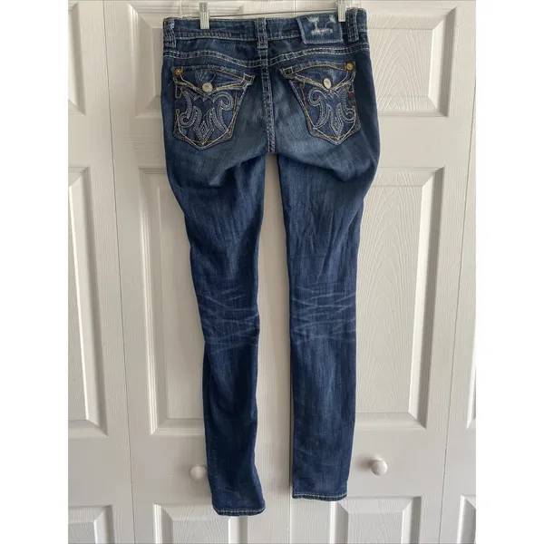 MEK Denim New Oaxaca Cigarette Size 26 Blue‎ Jeans Slim Contrast Stitch Y2K - Image 5
