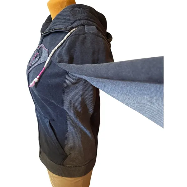 Roxy Women's Charcoal Zip-Up Hoodie with Pink Logo Accents M medium vtg - Image 10