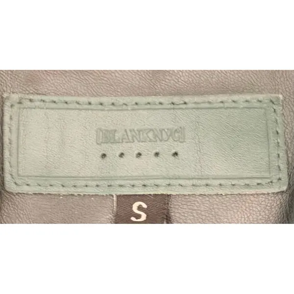 BlankNYC Easy Street Faux Leather Puffer Vest Green Quilted Snap Front Small - Image 5