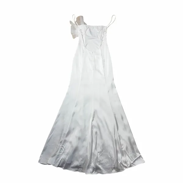 Katie May Ivory White Satin Blossom Maxi Gown Womans S - Image 8