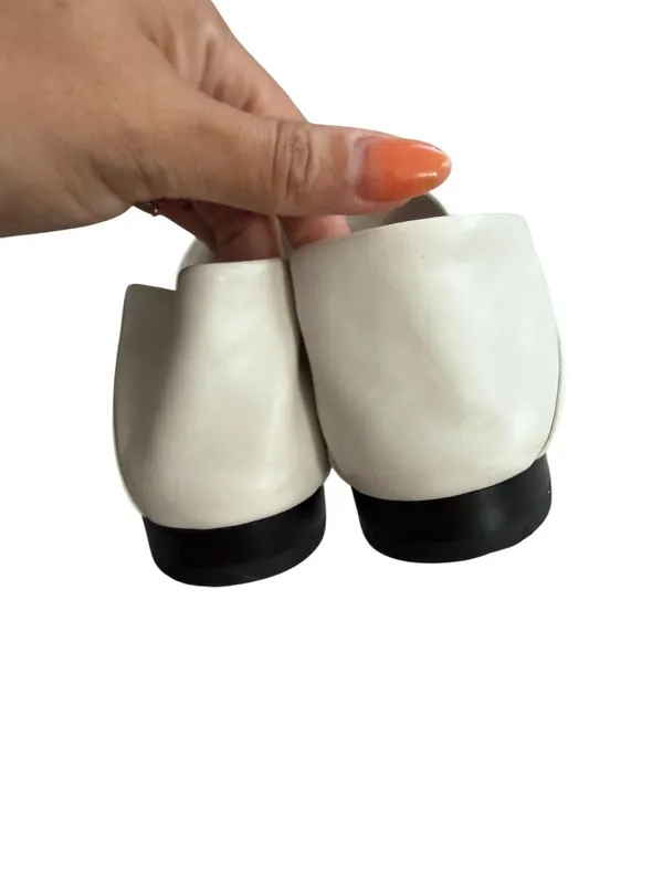 CHARLES & KEITH White Leather Loafers Flats Size 40 / US 10 - Image 6