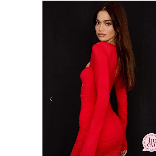 House of CB Camille Long‎ Sleeve Silk Blend Cutout Minidress Size Small - Image 6