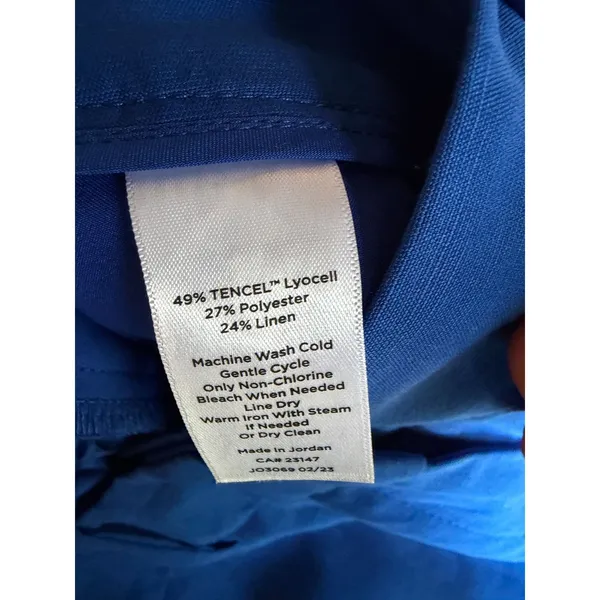 Talbots Blue Linen Blend Wide Leg Crop Pants Women's Small NWOT Coastal Career - Image 10