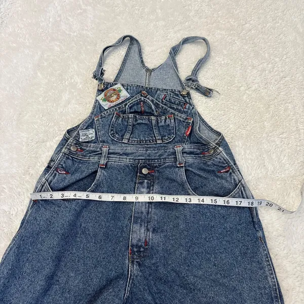 Womens Dalton Paris Denim Cotton Overalls OS Tomato Granola Grandma Utility Chic - Image 6