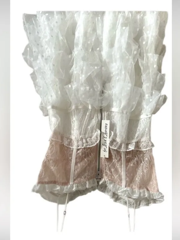 For Love & Lemons White Lace Tiered Dress NWT - Image 5
