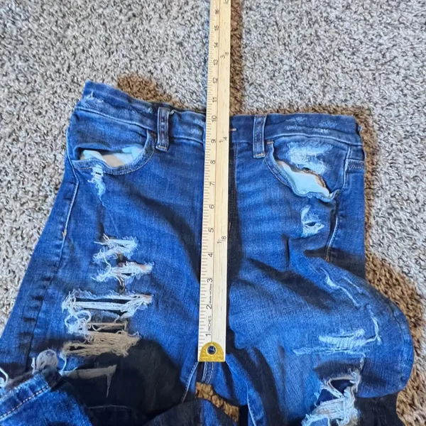 American Eagle Curvy High Rise Jegging Jeans 4‎ Dark Wash Distressed Next Level - Image 6