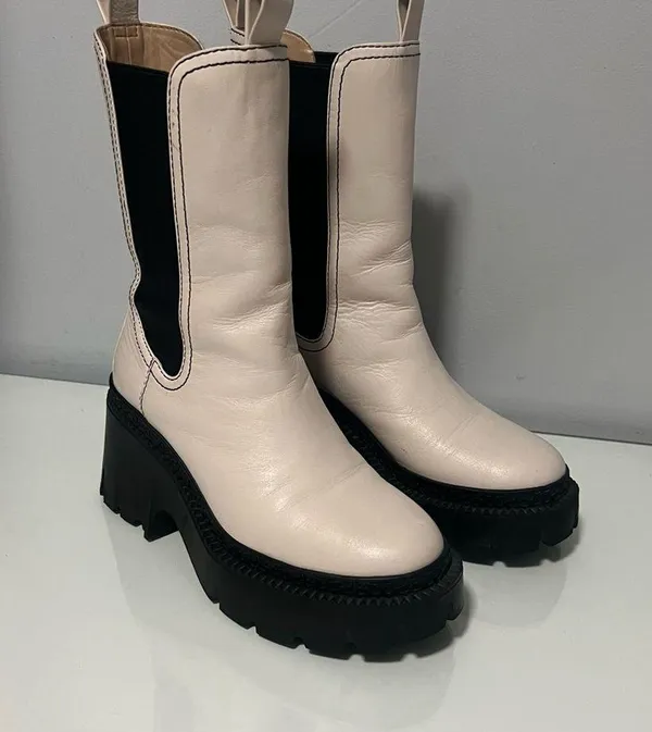 Coach Cream and Black Ankle Booties - Image 2
