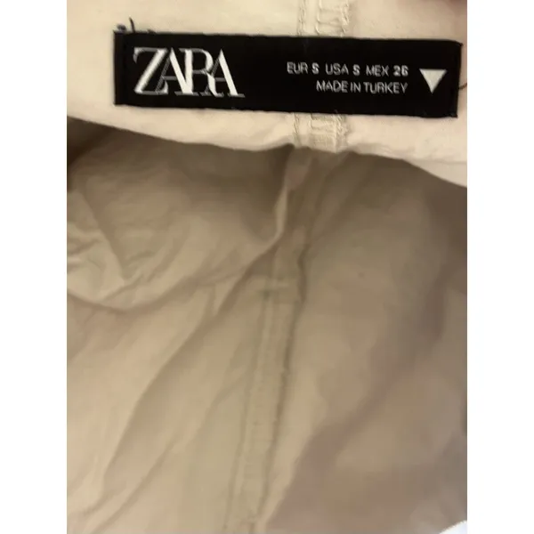 Zara Beige Mini Micro Skirt Small Pleated Preppy Academia Clean Girl Classic - Image 3